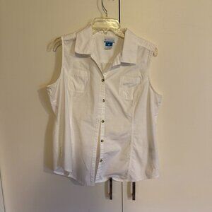 Columbia White button down sleeveless
